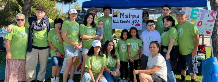 Matthew and his family celebrate the Torch Run with a Pokemon themed tent.